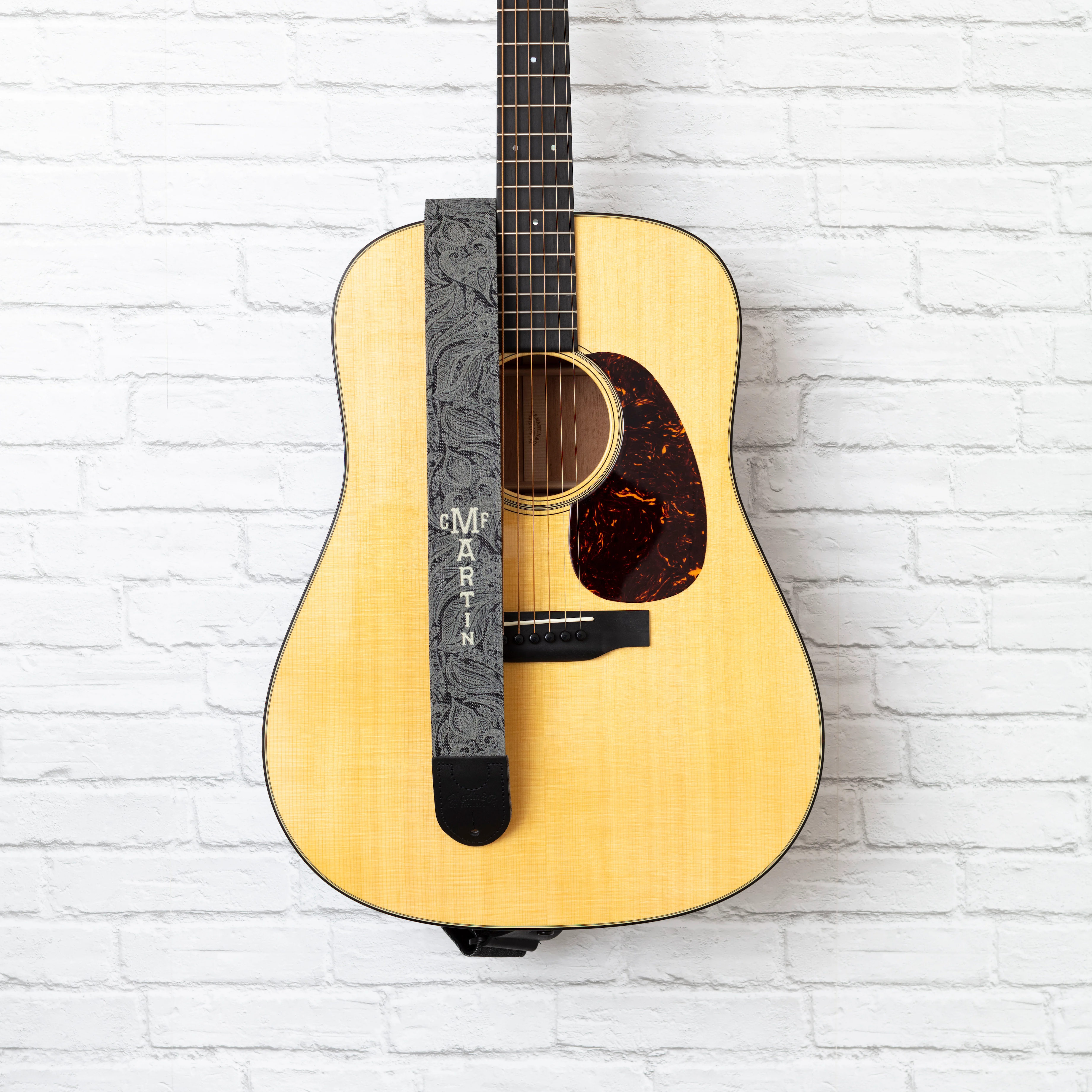 Martin Scroll and Leaf Denim Strap