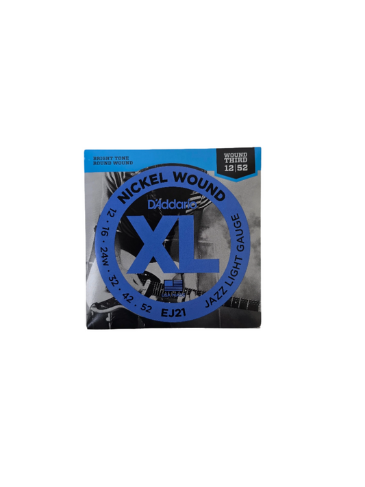 12-52 D'Addario Electric Nickel Wound XL Wound 3rd Jazz Light EJ21