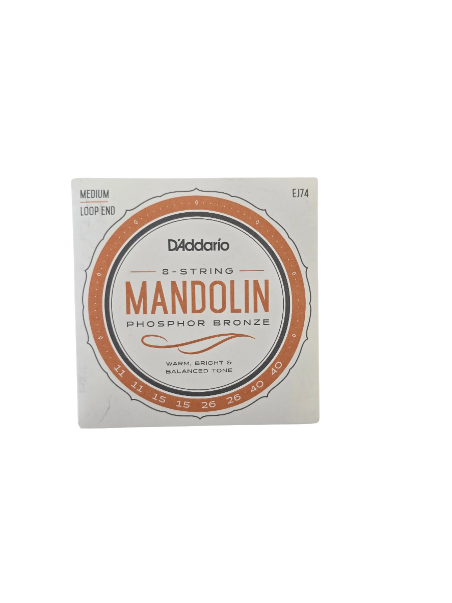 11-40 D'Addario EJ74 Medium Loop End Mandolin Strings