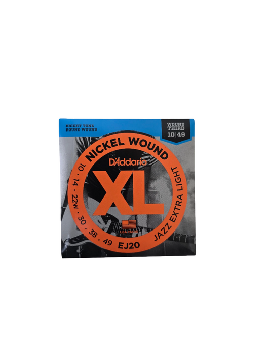 10-49 D'Addario Electric Nickel Wound XL Wound 3rd Jazz Extra Light EJ20