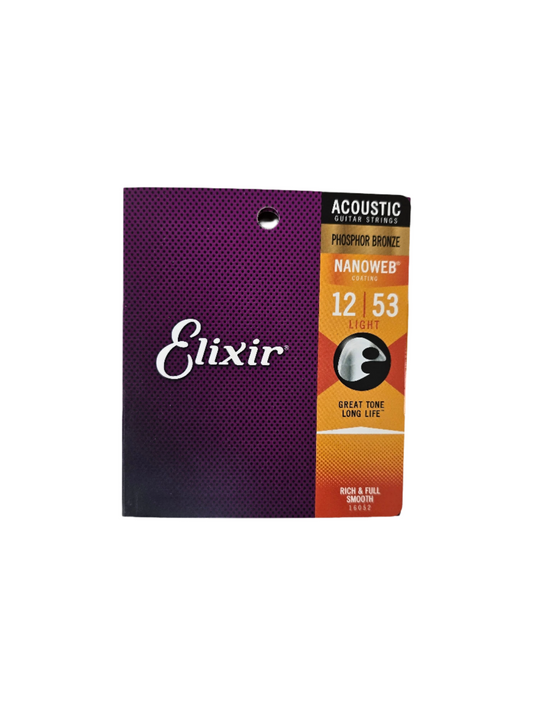 12-53 Elixir Nanoweb Acoustic Phosphor Bronze Light 16052