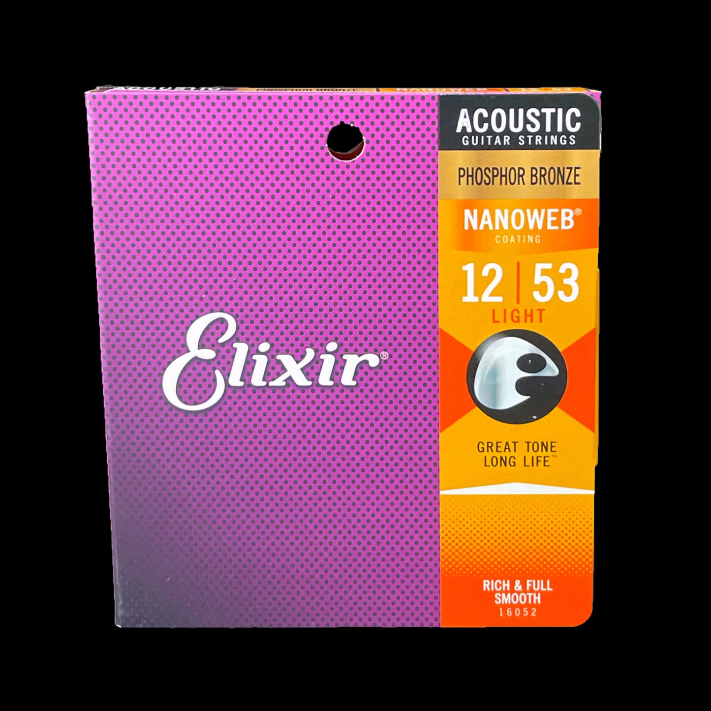 12-53 Elixer Phosphor Bronze Acoustic Guitar Strings (NANOWEB Coating)