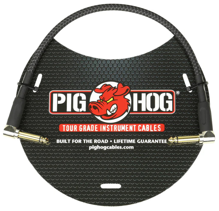Pig Hog 1ft. Right Angle patch cord PCH1BKR