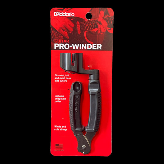 D'Addario PRO-WINDER (String Winder, Cutter, & Bridge Pin Puller) - Black